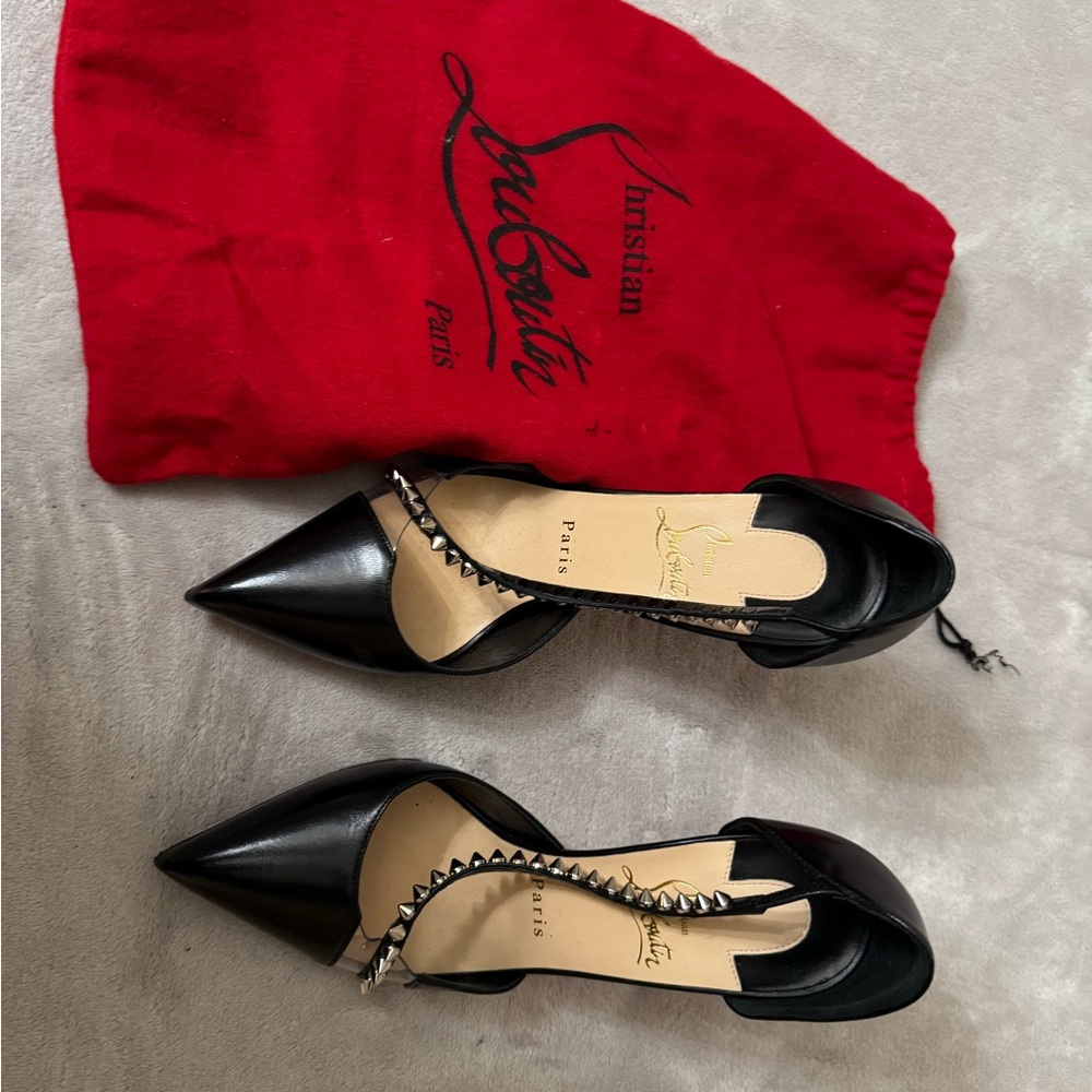 Christian Louboutin Black Studded Heels - Picture 2 of 5